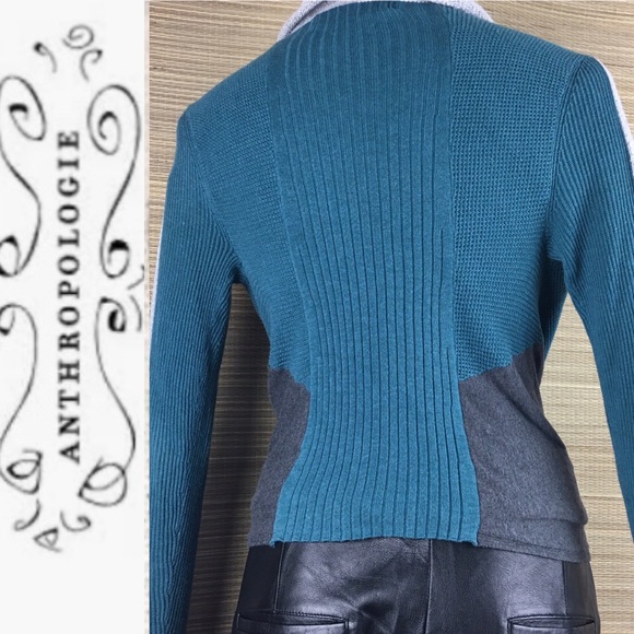 ANTHROPOLOGIE SPARROW Colorblock Open Cardigan - Picture 3 of 6